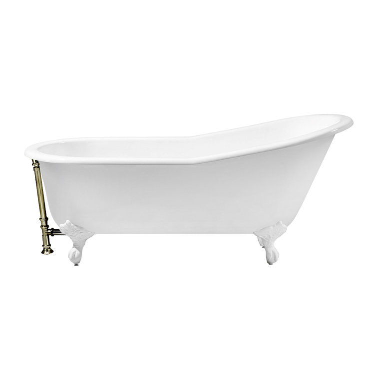 StreamlineBath 61.4'' x 29.9'' Freestanding Soaking Porcelain Enameled